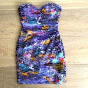 BCBG Maxazria strapless colorful dress